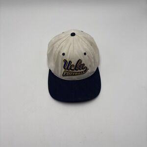 Vintage UCLA Football Snap Back Hat White Blue Rim Embroidered Logo Los Angeles